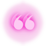 A stylized quotation mark.